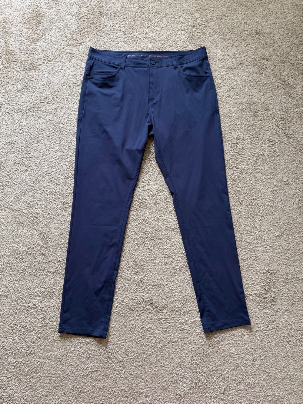 Rhone ~ Navy Blue Commuter Pant Slim ~ City Chino Pants ~ Mens 40x33 ~ Tall